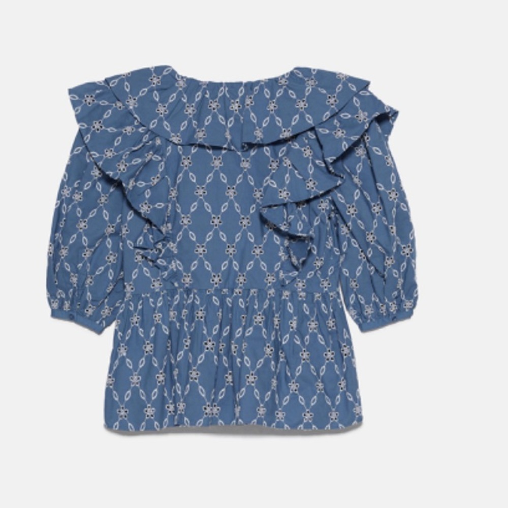 ZARA OPENWORK EMBROIDERED TOP - Picture 4 of 6